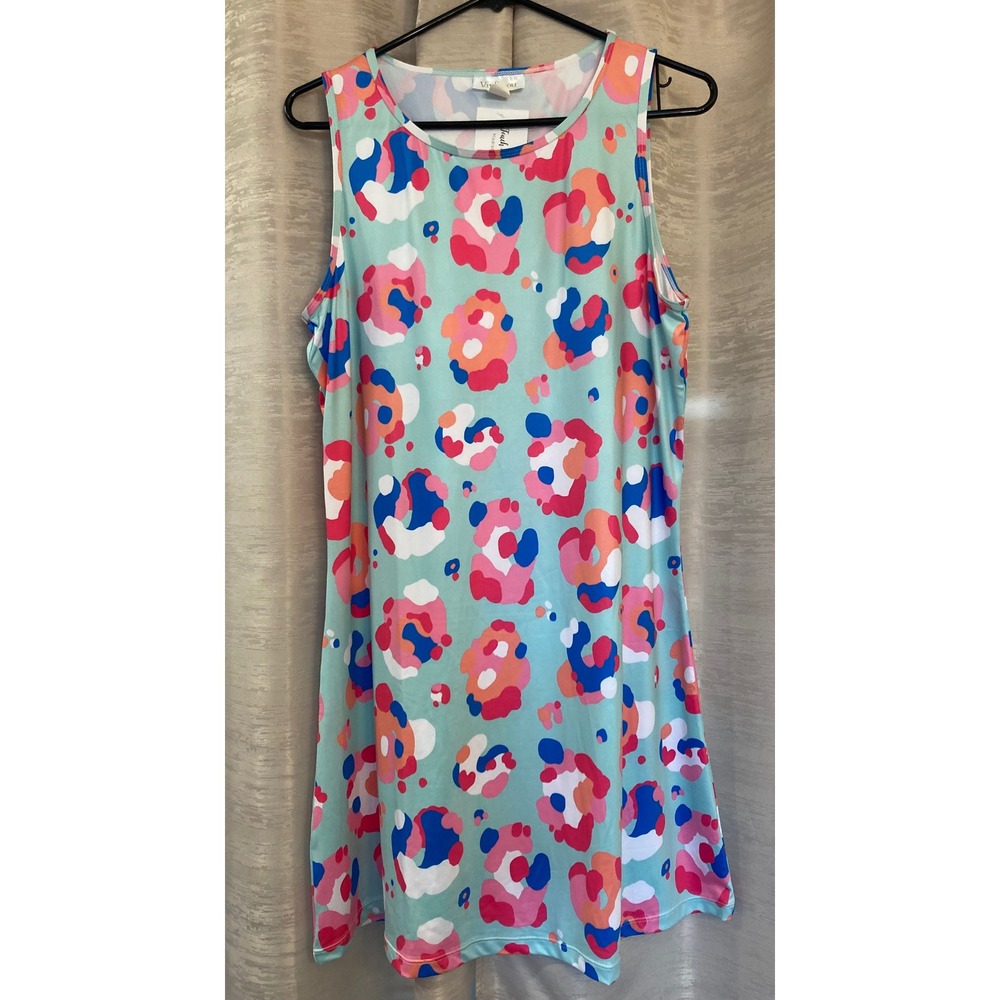Viv & Lou A Touch of Kindness Sleeveless Dress S/M Colorful Print